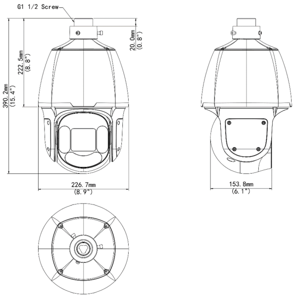 dimensionais GI-85468 - CÂMERA SPEED DOME IP 4M IP66 POE + IR 33X ZOOM IK10 + ANALÍTICOS NSD4MIR-33X-A 11